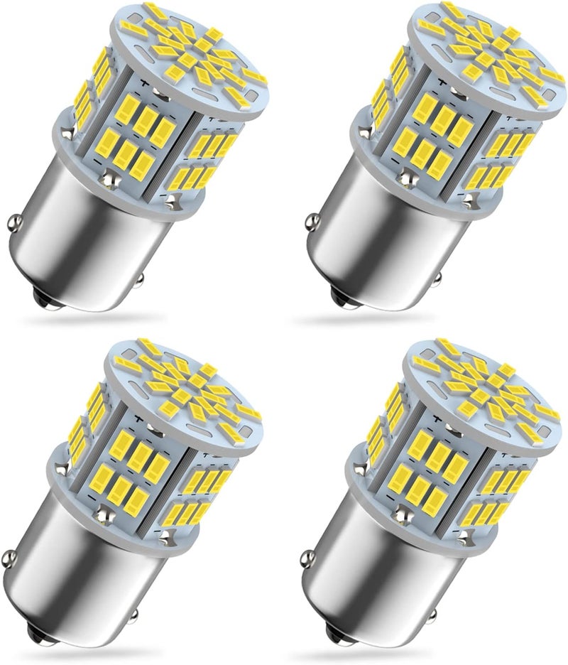 Melphan-Auto 1156 Bulb Reverse Light, Led 1141 1003 7506 BA15S Bulbs, 12V-24V 54-SMD Used for Truck Car Backup Reverse Lights, Tail Parking Lights,Camper Trailer RV Interior Light, 4pcs White - Image 1